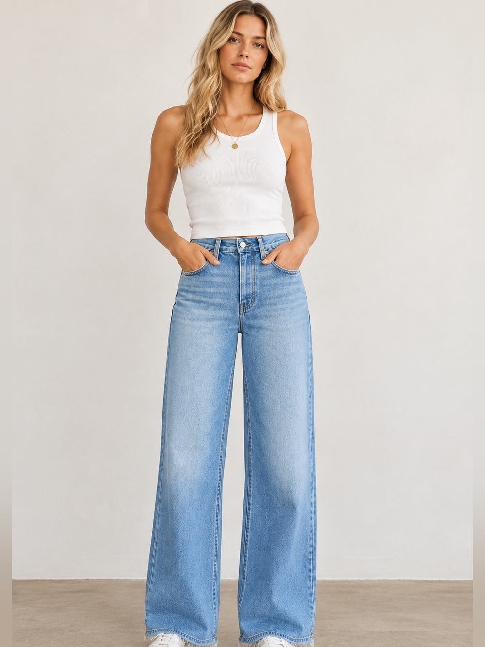 Ética Jeans Size 25 High Rise Wide Leg Jeans Button Fly 100% Cotton Denim